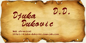 Đuka Duković vizit kartica